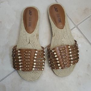 Studded sandals size 9 tan brand new